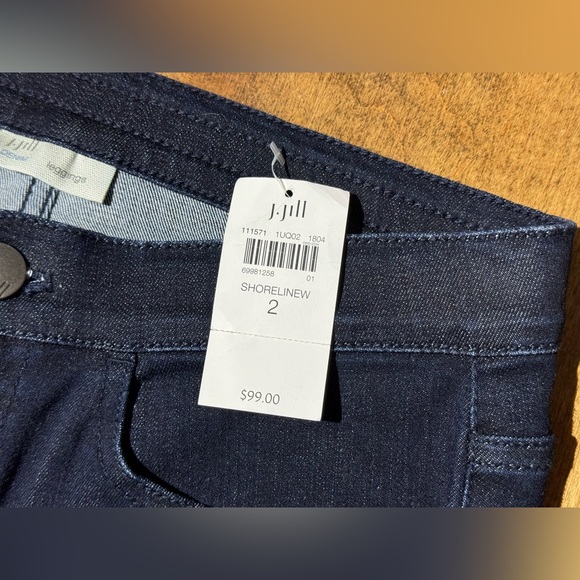 J Jill Denim Leggings Shoreline Blue‎ Stretch High Rise Jeans Women’s Size 2 NWT - Picture 5 of 8